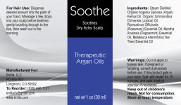 Argan Soothe Organic Hair Oil Blend 1 oz.