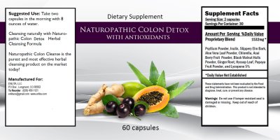 Naturopathic Colon Detox 60 caps