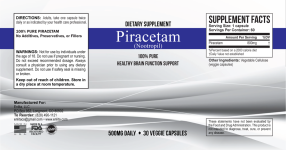 Piracetam: Healthy Brain Support 800 mg 60 caps