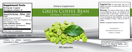 Green Coffee Bean w/ Svetol 800 mg 60 caps