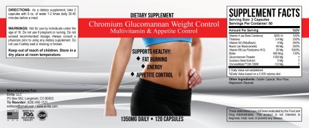Chromium Glucomannan 1350 mg 120 caps