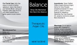 Argan Balance Organic Facial Oil Blend 1 oz
